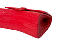 将图片加载到图库查看器，Balenciaga Hourglass XS Handbag,  Lipstick Red Croc-Embossed Calfskin, Red Enamel-plated Hardware
