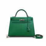 Charger l&#39;image dans la galerie, Hermes Kelly Sellier 32 Vert Vertigo Epsom Palladium Hardware
