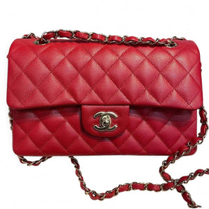 Chanel Timeless Classic 22P Red Caviar Gold-tone Hardware