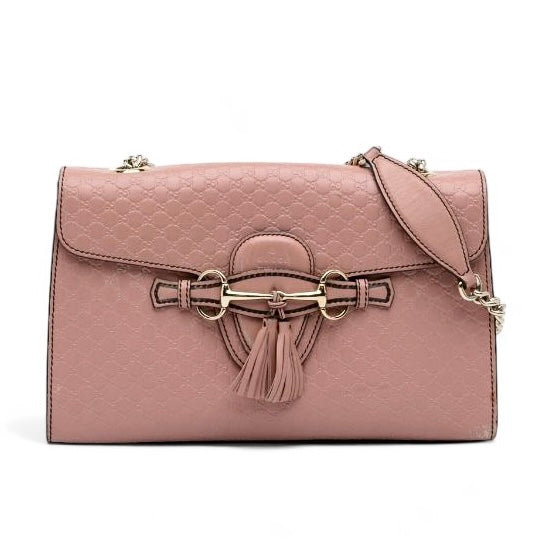 Gucci Emily Chain Shoulder Bag Medium Pink Microguccissima Gold-Tone Hardware