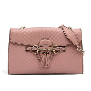 Gucci Emily Chain Shoulder Bag Medium Pink Microguccissima Gold-Tone Hardware