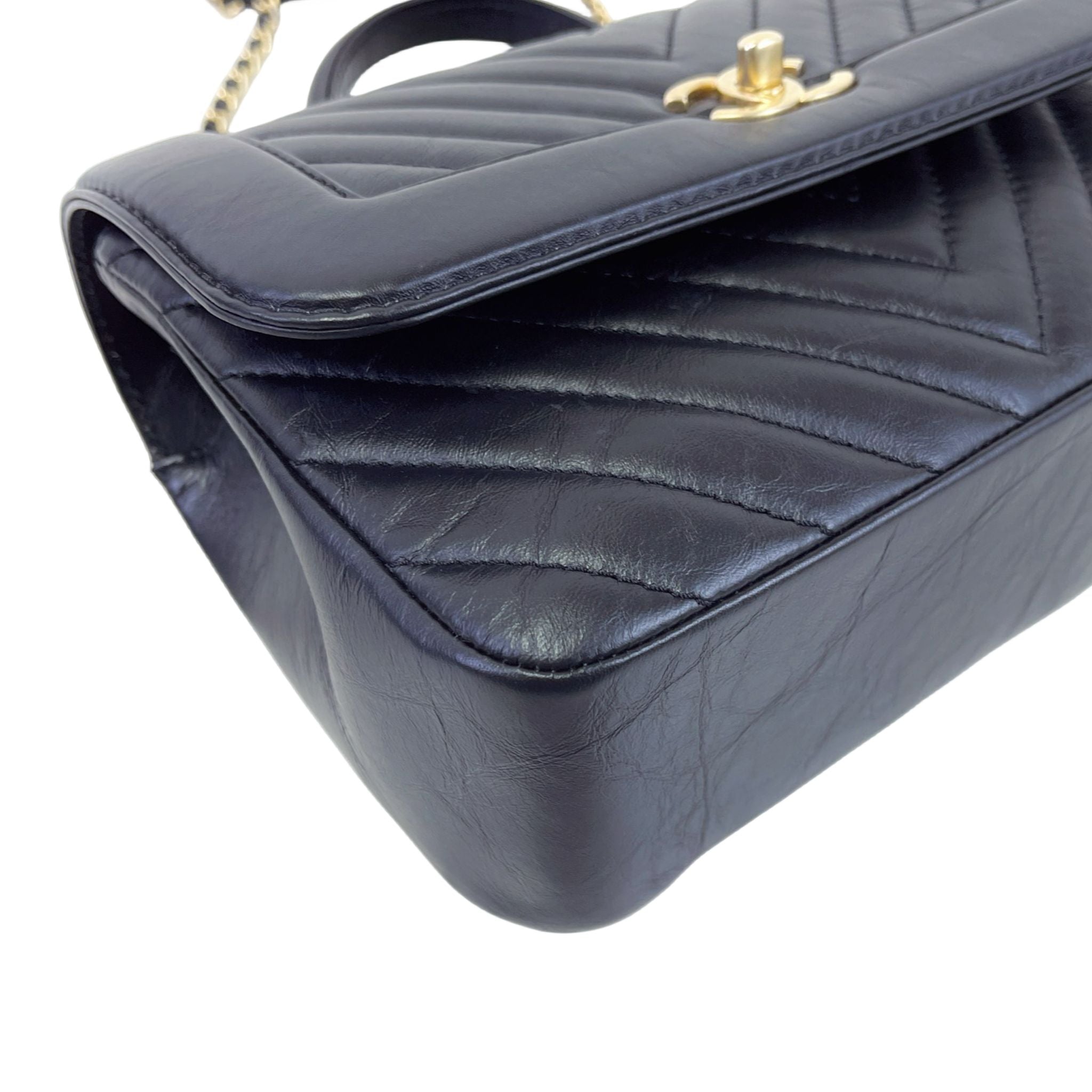 Chanel Chevron Top Handle Bag