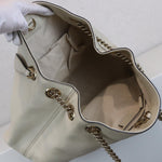 将图片加载到图库查看器，GUCCI Soho Chain Large Shoulder Pebbled Calfskin Off-White GHW
