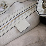 将图片加载到图库查看器，GUCCI Soho Chain Large Shoulder Pebbled Calfskin Off-White GHW
