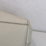 将图片加载到图库查看器，GUCCI Soho Chain Large Shoulder Pebbled Calfskin Off-White GHW
