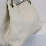 Charger l&#39;image dans la galerie, GUCCI Soho Chain Large Shoulder Pebbled Calfskin Off-White GHW
