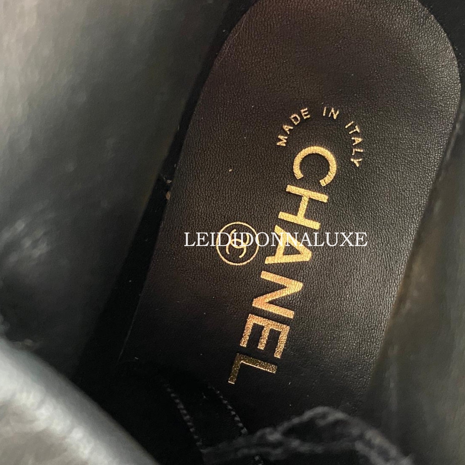 Chanel CC Combat Short Boots Tweed Grosgrain