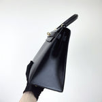 Load image into Gallery viewer, Hermes Kelly 28 Sellier Vintage Black Box Leather 24kt Gold-Plated Hardware
