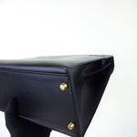 将图片加载到图库查看器，Hermes Kelly 28 Sellier Vintage Black Box Leather 24kt Gold-Plated Hardware
