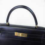 Load image into Gallery viewer, Hermes Kelly 28 Sellier Vintage Black Box Leather 24kt Gold-Plated Hardware
