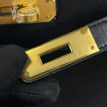 将图片加载到图库查看器，Hermes Kelly 28 Sellier Vintage Black Box Leather 24kt Gold-Plated Hardware
