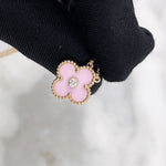 Load image into Gallery viewer, Van Cleef and Arpels VCA Vintage Alhambra Holiday Pendant, Diamond, Pink Sevres, 18kt Gold
