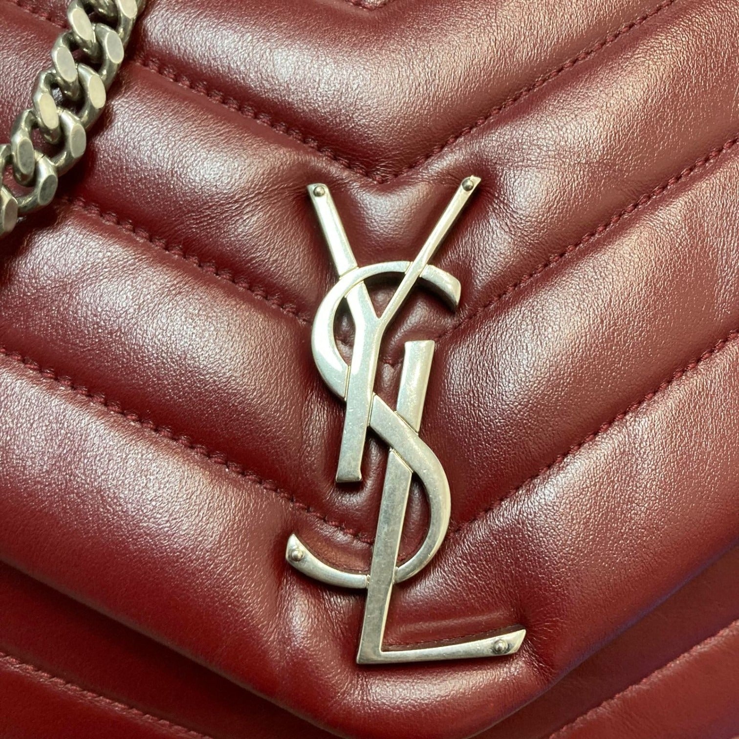 Saint Laurent YSL Loulou Puffer Chain Satchel Medium