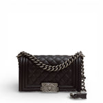 Load image into Gallery viewer, Chanel Leboy Small Black Calfskin Ruthenium Hardware
