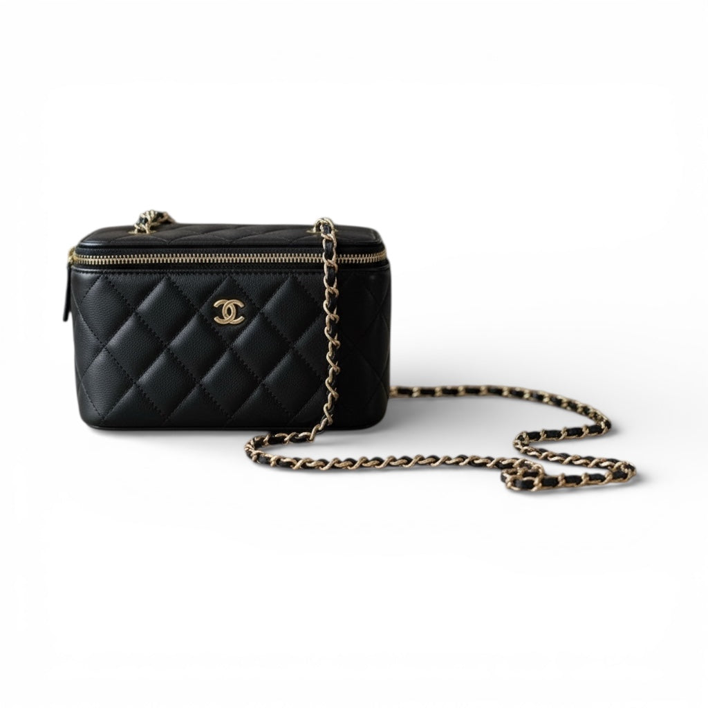VANITY BAG／black Chanel Classic Vanity Bag Mini – Black Lambskin, Gold-Tone