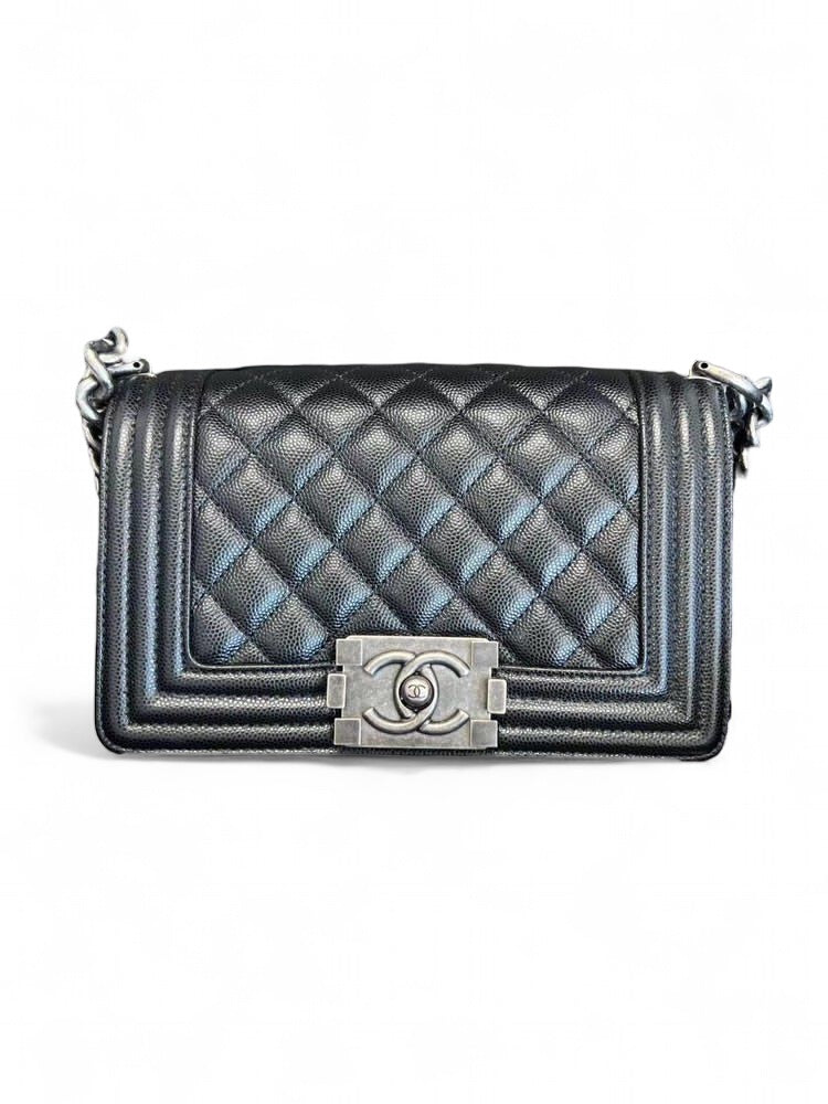 Chanel Leboy Small Quilted Black Caviar / Grained Calfskin, Ruthenium Hardware