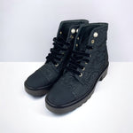 将图片加载到图库查看器，Chanel CC Combat Short Boots Tweed Grosgrain
