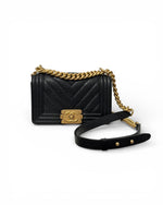 Load image into Gallery viewer, Chanel Leboy Small Black Caviar Aged Gold-tone Hardware
