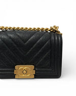 Load image into Gallery viewer, Chanel Leboy Small Black Caviar Aged Gold-tone Hardware
