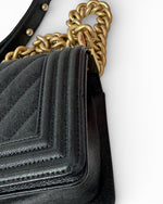 Load image into Gallery viewer, Chanel Leboy Small Black Caviar Aged Gold-tone Hardware
