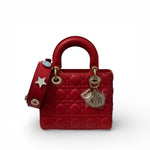 Load image into Gallery viewer, Christian Dior Lady Dior Lucky Badges Small - Red Lambskin Gold-tone Hardware
