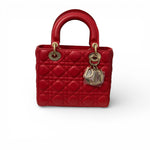 Load image into Gallery viewer, Christian Dior Lady Dior Lucky Badges Small - Red Lambskin Gold-tone Hardware
