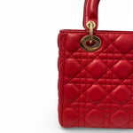 Load image into Gallery viewer, Christian Dior Lady Dior Lucky Badges Small - Red Lambskin Gold-tone Hardware
