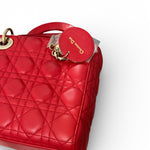 Load image into Gallery viewer, Christian Dior Lady Dior Lucky Badges Small - Red Lambskin Gold-tone Hardware
