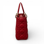 Load image into Gallery viewer, Christian Dior Lady Dior Lucky Badges Small - Red Lambskin Gold-tone Hardware
