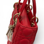 Load image into Gallery viewer, Christian Dior Lady Dior Lucky Badges Small - Red Lambskin Gold-tone Hardware
