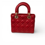 Load image into Gallery viewer, Christian Dior Lady Dior Lucky Badges Small - Red Lambskin Gold-tone Hardware
