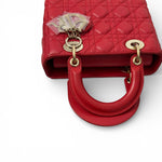 Load image into Gallery viewer, Christian Dior Lady Dior Lucky Badges Small - Red Lambskin Gold-tone Hardware
