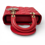 Load image into Gallery viewer, Christian Dior Lady Dior Lucky Badges Small - Red Lambskin Gold-tone Hardware
