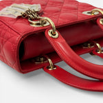 Load image into Gallery viewer, Christian Dior Lady Dior Lucky Badges Small - Red Lambskin Gold-tone Hardware
