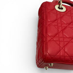 Load image into Gallery viewer, Christian Dior Lady Dior Lucky Badges Small - Red Lambskin Gold-tone Hardware
