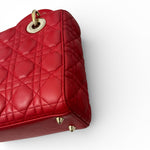 Load image into Gallery viewer, Christian Dior Lady Dior Lucky Badges Small - Red Lambskin Gold-tone Hardware
