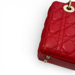 Load image into Gallery viewer, Christian Dior Lady Dior Lucky Badges Small - Red Lambskin Gold-tone Hardware
