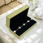 Load image into Gallery viewer, Van Cleef and Arpels Vintage Alhambra Bracelet, 5 Motifs, 18K Yellow Gold, Mother of Pearl
