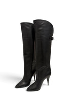 Load image into Gallery viewer, Saint Laurent YSL Koller 110 Tall Boots, Size 37, Black Vitello Leather
