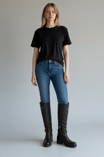 Load image into Gallery viewer, PRADA Knee-High Riding Boots, Black, Womens 7
