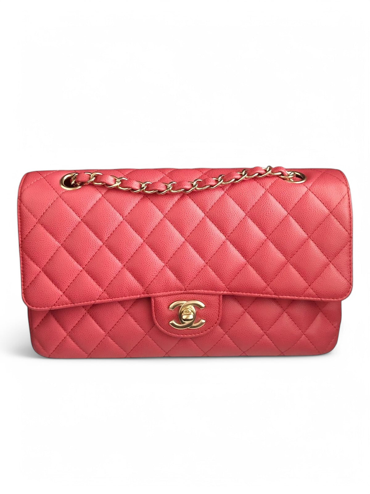 Chanel Timeless Classic Medium Pink Caviar Gold-tone Hardware M/L