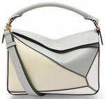 将图片加载到图库查看器，Loewe Puzzle Bag Tri-colour Grained Calfskin Gold-tone Hardware
