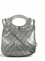 Charger l&#39;image dans la galerie, Chanel 31 Small Silver Crumpled Calfskin, Silver-tone Hardware
