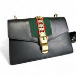 Load image into Gallery viewer, Gucci Sylvie Medium Black Calfskin Gold-tone Hardware
