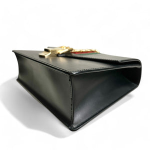 Gucci Sylvie Medium Black Calfskin Gold-tone Hardware