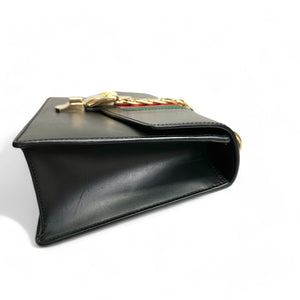 Gucci Sylvie Medium Black Calfskin Gold-tone Hardware