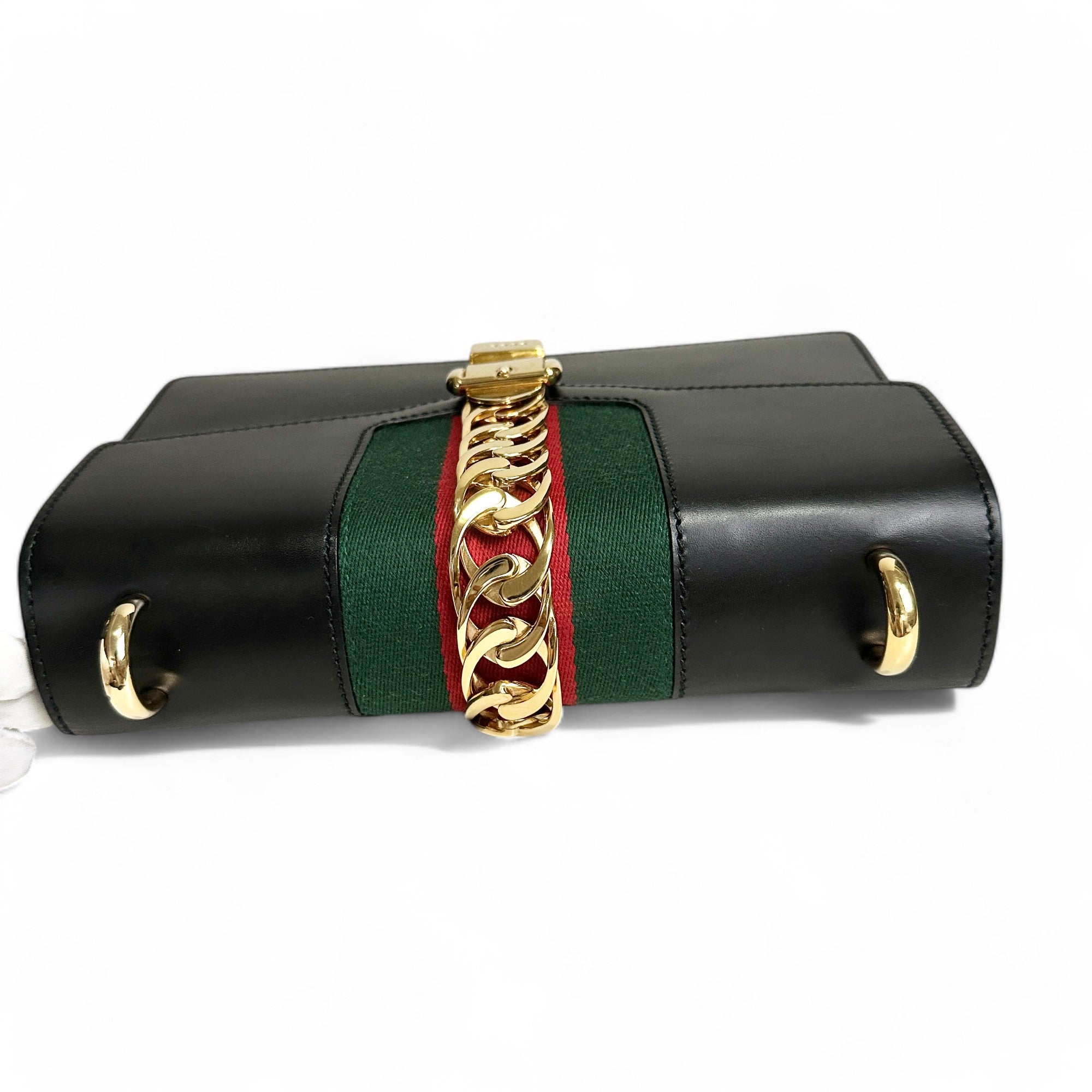 Gucci Sylvie Medium Black Calfskin Gold-tone Hardware