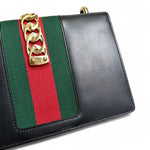 Load image into Gallery viewer, Gucci Sylvie Medium Black Calfskin Gold-tone Hardware
