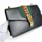 Load image into Gallery viewer, Gucci Sylvie Medium Black Calfskin Gold-tone Hardware
