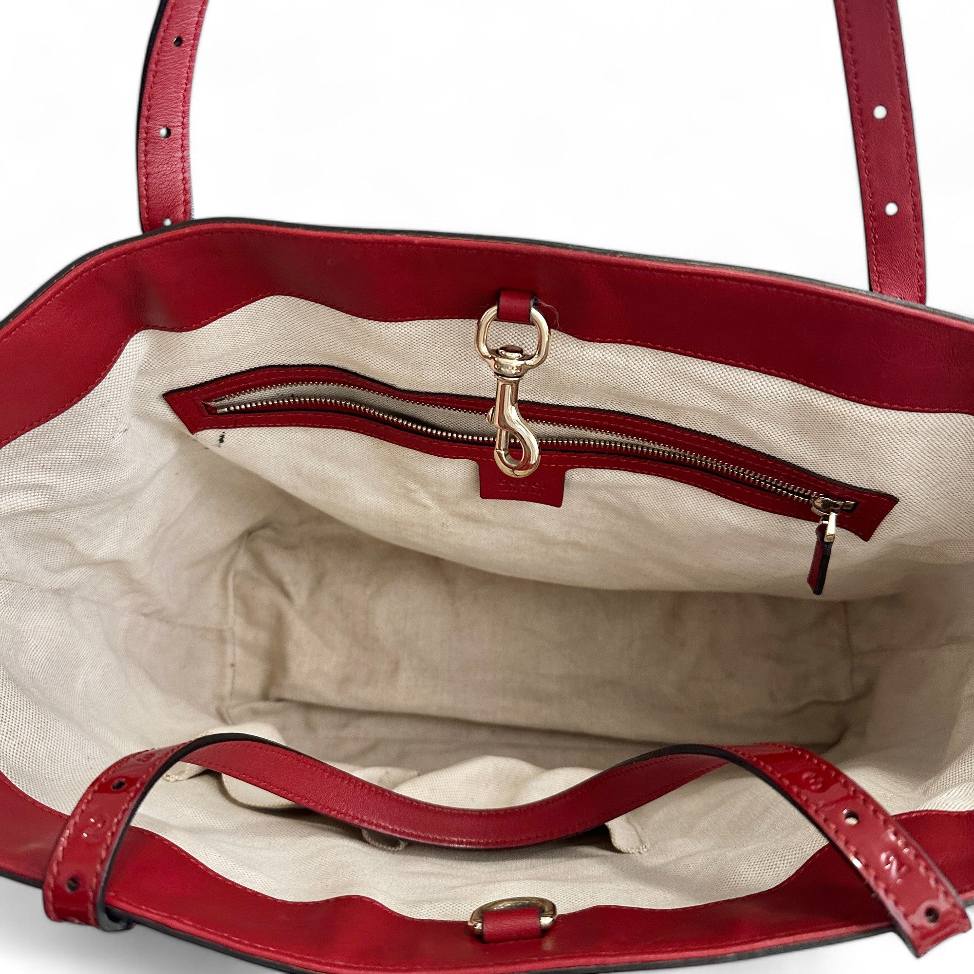 Gucci Microguccissima Medium Nice Tote Apple Red Patent Leather